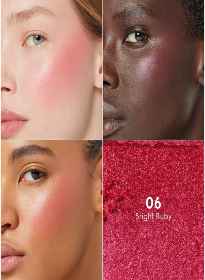 Gucci Glow Dewy Powder Blush 5.5g – 06 Bright Ruby Radiant Long-Wear Cheek Color - Image 2